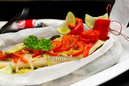 Фото рецепта Судак с овощами на пару