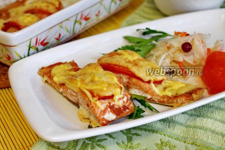 Фото рецепта Филе горбуши с сыром в духовке