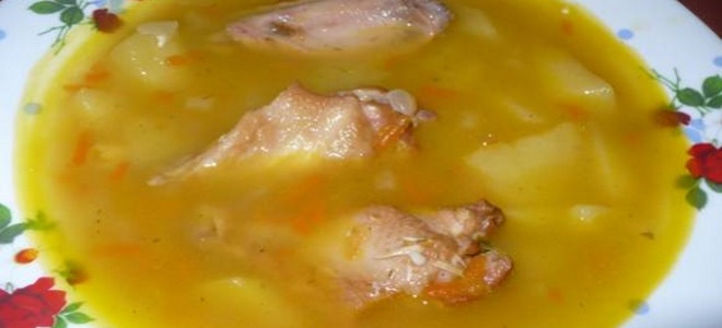 гороховый суп с копчеными крылышками в мультиварке